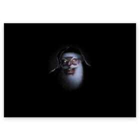 Поздравительная открытка с принтом Very bad Santa в Санкт-Петербурге, 100% бумага | плотность бумаги 280 г/м2, матовая, на обратной стороне линовка и место для марки
 | beard | jaw | moustache | new year | saliva | santa claus | teeth | борода | дед мороз | зубы | новый год | пасть | санта клаус | слюна | усы