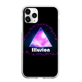 Чехол для iPhone 11 Pro Max матовый с принтом ILLUSION в Санкт-Петербурге, Силикон |  | галактика | звезды | космос | млечный путь | надпись неоновая | неоновый космос | треугольник