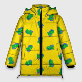 Женская зимняя куртка 3D с принтом Дракончик-динозаврик в Санкт-Петербурге, верх — 100% полиэстер; подкладка — 100% полиэстер; утеплитель — 100% полиэстер | длина ниже бедра, силуэт Оверсайз. Есть воротник-стойка, отстегивающийся капюшон и ветрозащитная планка. 

Боковые карманы с листочкой на кнопках и внутренний карман на молнии | dino | волшебный | дино | динозавр | динозаврик | дракон | дракончик | дракоша | змей горыныч | змея | змий | малыш | милашка | милый | парк юрского периода | сказка | сказочный | фэнтези
