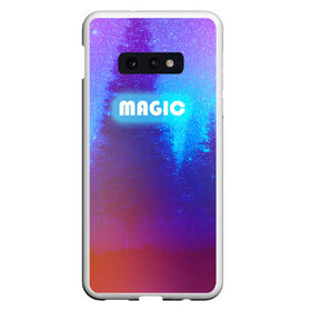 Чехол для Samsung S10E с принтом MAGIC в Санкт-Петербурге, Силикон | Область печати: задняя сторона чехла, без боковых панелей | звездное небо | зимний вечер | неоновая надпись | ночное небо | снег