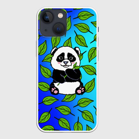 Чехол для iPhone 13 mini с принтом Панда в Санкт-Петербурге,  |  | baby | bear | kawaii | teddy | бамбук | ветки | животные | игрушка | каваи | китай | коала | листья | малыш | медведь | медвежата | медвежонок | мультяшный | панда | пандочка | плюшевый | подарок | природа | пушистый