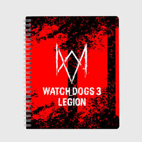 Тетрадь с принтом Watch Dogs Legion в Санкт-Петербурге, 100% бумага | 48 листов, плотность листов — 60 г/м2, плотность картонной обложки — 250 г/м2. Листы скреплены сбоку удобной пружинной спиралью. Уголки страниц и обложки скругленные. Цвет линий — светло-серый
 | esport | games | watch dogs: legion | боевик | вотч догс легион | игроки | игролюбители | игроманы | игры | киберспорт | сторожевые псы | эйден пирс