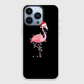 Чехол для iPhone 13 Pro с принтом Новогодний Фламинго в Санкт-Петербурге,  |  | 2021 | гирлянда | год быка | дед мороз | новогодний | новогодняя | новый год | птица | рождество | розовый фламинго | с новым годом | фламинго