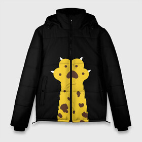 Мужская зимняя куртка 3D с принтом Лапа тигра в Санкт-Петербурге, верх — 100% полиэстер; подкладка — 100% полиэстер; утеплитель — 100% полиэстер | длина ниже бедра, свободный силуэт Оверсайз. Есть воротник-стойка, отстегивающийся капюшон и ветрозащитная планка. 

Боковые карманы с листочкой на кнопках и внутренний карман на молнии. | желтая | пятна | тигр | шерть звери