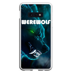 Чехол для Samsung S10E с принтом WAREWOLF в Санкт-Петербурге, Силикон | Область печати: задняя сторона чехла, без боковых панелей | глаза волка | зеленые глаза | злой зверь | неоновые глаза | оборотень | оскал волка | оскал оборотня