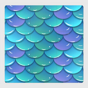 Магнитный плакат 3Х3 с принтом Чишуйка в Санкт-Петербурге, Полимерный материал с магнитным слоем | 9 деталей размером 9*9 см | мода | рыбы | стиль | стильныевещи | узор | чешуярыбы | чишуя