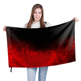Флаг 3D с принтом КРАСНО-ЧЕРНЫЙ ГРАДИЕНТ в Санкт-Петербурге, 100% полиэстер | плотность ткани — 95 г/м2, размер — 67 х 109 см. Принт наносится с одной стороны | black | blood | fire | red | stars | градиент | звезды | красный | кровь | огонь | текстуры | узор | черный