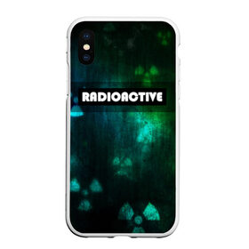 Чехол для iPhone XS Max матовый с принтом RADIOACTIVE в Санкт-Петербурге, Силикон | Область печати: задняя сторона чехла, без боковых панелей | Тематика изображения на принте: значок радиации | металл текстура | метро | радиация | сталкер