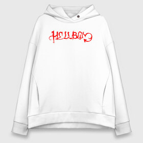 Женское худи Oversize хлопок с принтом LIL PEEP HELLBOY в Санкт-Петербурге, френч-терри — 70% хлопок, 30% полиэстер. Мягкий теплый начес внутри —100% хлопок | боковые карманы, эластичные манжеты и нижняя кромка, капюшон на магнитной кнопке | lil peep | rap. | легенда | лил пип | лил пип песни | лила пипа | музыка | реп