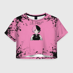Женская футболка Crop-top 3D с принтом Lil Peep в Санкт-Петербурге, 100% полиэстер | круглая горловина, длина футболки до линии талии, рукава с отворотами | boy | cry baby | leel | pip | аниме | лил | лил пип | модная музыка | модный рэп | музыка | пип | птица | птичка | реп | рэп | рэпер
