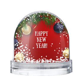 Снежный шар с принтом Happy New Year! в Санкт-Петербурге, Пластик | Изображение внутри шара печатается на глянцевой фотобумаге с двух сторон | 