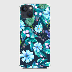 Чехол для iPhone 13 с принтом Васильки в Санкт-Петербурге,  |  | art | beautiful | blue | floral | flower | flowers | nature | plant | retro | romantic | spring | vintage | watercolor | василек | весна | прекрасное | природа | растение | синий | цветок