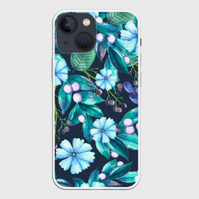 Чехол для iPhone 13 mini с принтом Васильки в Санкт-Петербурге,  |  | art | beautiful | blue | floral | flower | flowers | nature | plant | retro | romantic | spring | vintage | watercolor | василек | весна | прекрасное | природа | растение | синий | цветок