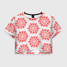 Женская футболка Crop-top 3D с принтом Цишань Вэнь в Санкт-Петербурге, 100% полиэстер | круглая горловина, длина футболки до линии талии, рукава с отворотами | вэнь жохань | вэнь нин | магистр дьявольского культа | солнце | узор | цишань вэнь