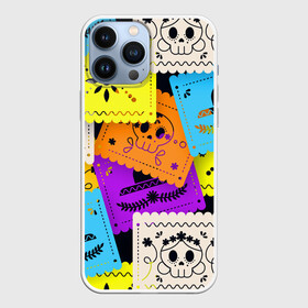 Чехол для iPhone 13 Pro Max с принтом Color pattern в Санкт-Петербурге,  |  | flower | hat | hipster | skull | узор | хипстер | цветок | череп | шляпа