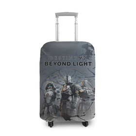 Чехол для чемодана 3D с принтом Destiny 2: Beyond Light в Санкт-Петербурге, 86% полиэфир, 14% спандекс | двустороннее нанесение принта, прорези для ручек и колес | destiny 2: beyond light | европа | игра | спутник | шутер | юпитера