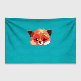 Флаг-баннер с принтом Лисичка в Санкт-Петербурге, 100% полиэстер | размер 67 х 109 см, плотность ткани — 95 г/м2; по краям флага есть четыре люверса для крепления | fox | lisa | teal and orange | зверек | лиса | лисенок | лисичка | мода | стиль | тилэндоранж