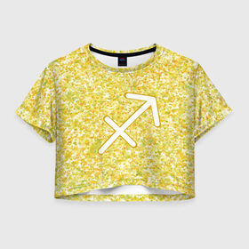 Женская футболка Crop-top 3D с принтом Романтичный стрелец - 3 в Санкт-Петербурге, 100% полиэстер | круглая горловина, длина футболки до линии талии, рукава с отворотами | 