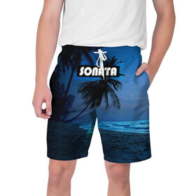 Мужские шорты 3D с принтом SONATA в Санкт-Петербурге,  полиэстер 100% | прямой крой, два кармана без застежек по бокам. Мягкая трикотажная резинка на поясе, внутри которой широкие завязки. Длина чуть выше колен | 