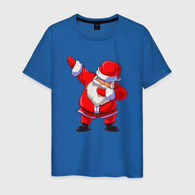 Мужская футболка хлопок с принтом Санта Клаус dub в Санкт-Петербурге, 100% хлопок | прямой крой, круглый вырез горловины, длина до линии бедер, слегка спущенное плечо. | 