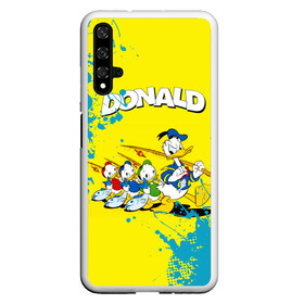 Чехол для Honor 20 с принтом Donald duck(Рыбалка) в Санкт-Петербурге, Силикон | Область печати: задняя сторона чехла, без боковых панелей | donald duck | walt disney | герой | мультфильмов | рыбалка | селезень | студии