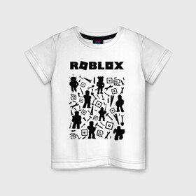 Детская футболка хлопок с принтом ROBLOX в Санкт-Петербурге, 100% хлопок | круглый вырез горловины, полуприлегающий силуэт, длина до линии бедер | piggy | roblox | roblox games | roblox piggy | игра роблокс | пигги. | роблокс | роблокс пигги | робукс