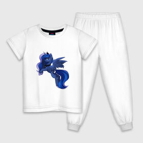 Детская пижама хлопок с принтом Принцесса Луна в Санкт-Петербурге, 100% хлопок |  брюки и футболка прямого кроя, без карманов, на брюках мягкая резинка на поясе и по низу штанин
 | арт | луна | рисунок | сон