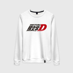 Женский свитшот хлопок с принтом Initial D Logo (Z) в Санкт-Петербурге, 100% хлопок | прямой крой, круглый вырез, на манжетах и по низу широкая трикотажная резинка  | initial | initial d | аниме | аниме дрифт | библии дрифта | бунта фудзивара | гонки | дрифт | инисяру | инисяру ди | кэисукэ такахаси | манга | рёсукэ такахаси | спортивное вождение | сюити сигэно