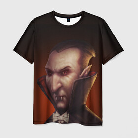 Мужская футболка 3D с принтом Граф Влад Дракула в Санкт-Петербурге, 100% полиэфир | прямой крой, круглый вырез горловины, длина до линии бедер | вампир | вурдалак | граф | дракула | зубастик