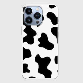 Чехол для iPhone 13 Pro с принтом Му му в Санкт-Петербурге,  |  | абстракция | бык | кожа коровы | корова | му му | пятна | черно белое | черно белые пятна