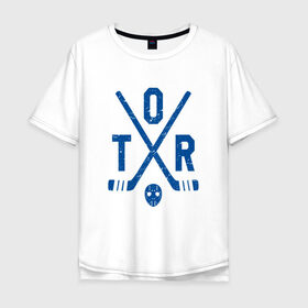 Мужская футболка хлопок Oversize с принтом Торонто Мейпл Лифс в Санкт-Петербурге, 100% хлопок | свободный крой, круглый ворот, “спинка” длиннее передней части | 