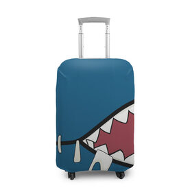 Чехол для чемодана 3D с принтом Акула gawr gura в Санкт-Петербурге, 86% полиэфир, 14% спандекс | двустороннее нанесение принта, прорези для ручек и колес | baby shark | gawr gura | акула | акуленок | акулы | с акулами | с акулой | челюсти