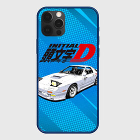 Чехол для iPhone 12 Pro с принтом Initial D машина на голубом фоне в Санкт-Петербурге, силикон | область печати: задняя сторона чехла, без боковых панелей | initial d | аниме | гонки | инициал ди | король дрифта | уличные гонки | фильм