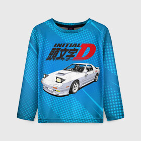 Детский лонгслив 3D с принтом INITIAL D. в Санкт-Петербурге, 100% полиэстер | длинные рукава, круглый вырез горловины, полуприлегающий силуэт
 | initial d | аниме | гонки | инициал ди | король дрифта | уличные гонки | фильм