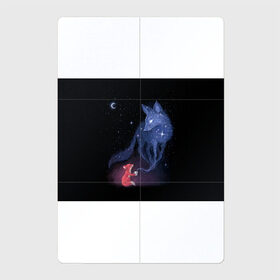 Магнитный плакат 2Х3 с принтом Лиса и ее дух в Санкт-Петербурге, Полимерный материал с магнитным слоем | 6 деталей размером 9*9 см | fox | moon | stars | дух | звезды | лес | леса | лиса | лиса и лес | лисичка | лисичка в лесу | лисички в космосе | лисы | луна | небо | ночное небо | с лисами | темнота
