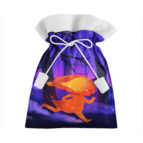 Подарочный 3D мешок с принтом Девочка огонек в Санкт-Петербурге, 100% полиэстер | Размер: 29*39 см | в лесу | девочка | девушка | деревья | закат | звезды | лес | небо | огонек | огонь