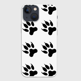 Чехол для iPhone 13 mini с принтом Лапы медведя в Санкт-Петербурге,  |  | лапы белого медведя | лапы бурого медведя | лапы медведя вектор | лапы медведя рисунок | отпечаток лапы медведя | паттерн лапы медведя | след лапы медведя | эскиз лапы медведя