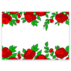 Поздравительная открытка с принтом Scarlet Roses в Санкт-Петербурге, 100% бумага | плотность бумаги 280 г/м2, матовая, на обратной стороне линовка и место для марки
 | Тематика изображения на принте: fashion flowers | fashion girl | love | букет | бутоны | жена | красные цветы | лепестки | летние | лето | листья | лучшая | люблю | мама | подарок | природа | растения | розочка | розы | сюрприз | узор | цветок | цветочки