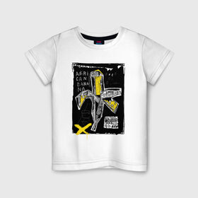Детская футболка хлопок с принтом African banana в Санкт-Петербурге, 100% хлопок | круглый вырез горловины, полуприлегающий силуэт, длина до линии бедер | 2020 | абстракция | граффити | стиль | тренд | уличный стиль | урбан