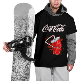 Накидка на куртку 3D с принтом Coca Cola в Санкт-Петербурге, 100% полиэстер |  | Тематика изображения на принте: coca cola | газировка | кола | лето | лимонад | свежесть | стакан