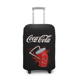 Чехол для чемодана 3D с принтом Coca Cola в Санкт-Петербурге, 86% полиэфир, 14% спандекс | двустороннее нанесение принта, прорези для ручек и колес | coca cola | газировка | кола | лето | лимонад | свежесть | стакан