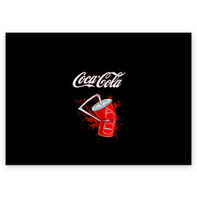 Поздравительная открытка с принтом Coca Cola в Санкт-Петербурге, 100% бумага | плотность бумаги 280 г/м2, матовая, на обратной стороне линовка и место для марки
 | coca cola | газировка | кола | лето | лимонад | свежесть | стакан