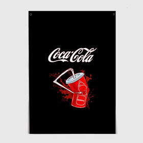Постер с принтом Coca Cola в Санкт-Петербурге, 100% бумага
 | бумага, плотность 150 мг. Матовая, но за счет высокого коэффициента гладкости имеет небольшой блеск и дает на свету блики, но в отличии от глянцевой бумаги не покрыта лаком | coca cola | газировка | кола | лето | лимонад | свежесть | стакан