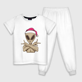 Детская пижама хлопок с принтом Alien Santa в Санкт-Петербурге, 100% хлопок |  брюки и футболка прямого кроя, без карманов, на брюках мягкая резинка на поясе и по низу штанин
 | 
