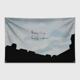 Флаг-баннер с принтом Небо и крыши в Санкт-Петербурге, 100% полиэстер | размер 67 х 109 см, плотность ткани — 95 г/м2; по краям флага есть четыре люверса для крепления | Тематика изображения на принте: petersburg | красивое небо | крыши | облака | романтика | санкт петербург