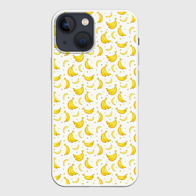 Чехол для iPhone 13 mini с принтом Банановый рай в Санкт-Петербурге,  |  | Тематика изображения на принте: bananas | circle | fruit | pattern | бананы | кружок | узор | фрукт