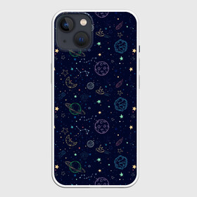 Чехол для iPhone 13 с принтом Далекий космос в Санкт-Петербурге,  |  | alien | asteroid | constellations | moon | planets | space | star | ufo | астероид | звезда | инопланетянин | космос | луна | нло | планеты | созвездия