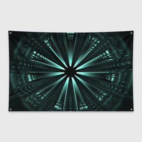 Флаг-баннер с принтом фантастический туннель в Санкт-Петербурге, 100% полиэстер | размер 67 х 109 см, плотность ткани — 95 г/м2; по краям флага есть четыре люверса для крепления | градиент | дыра | иллюзия | корридор | лучи | сквозь | туннель | фантастика | фантастический туннель