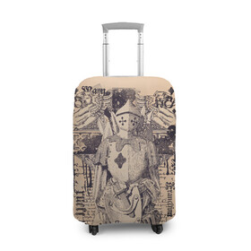Чехол для чемодана 3D с принтом Доспехи война в Санкт-Петербурге, 86% полиэфир, 14% спандекс | двустороннее нанесение принта, прорези для ручек и колес | доспехи | королевство. | ретро | рыцарские доспехи | рыцарь | средневековье