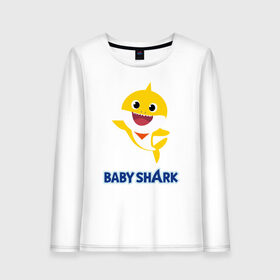 Женский лонгслив хлопок с принтом Baby Shark Рисунок на спине в Санкт-Петербурге, 100% хлопок |  | 